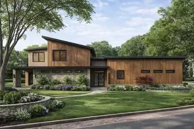 Sleek Modern 3-Bedroom House Plan with First-Floor Master Suite