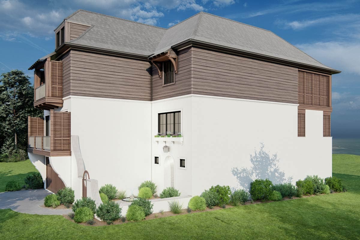 Plan 93230EL: Luxury Coastal House Plan with Elevator, Scullery, and Lanai - Image #5 - Beach, Coastal Contemporary