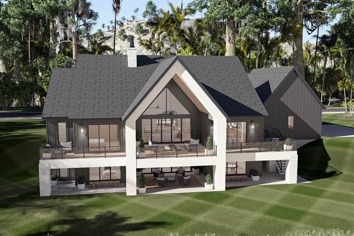 Plan 623556DJ: Modern Contemporary House Plan with Cathedral Great Room and First-Floor Master - Image #7 - Beach, Contemporary, Modern