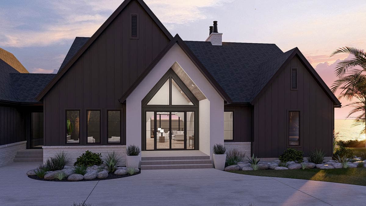 Plan 623556DJ: Modern Contemporary House Plan with Cathedral Great Room and First-Floor Master - Image #11 - Beach, Contemporary, Modern