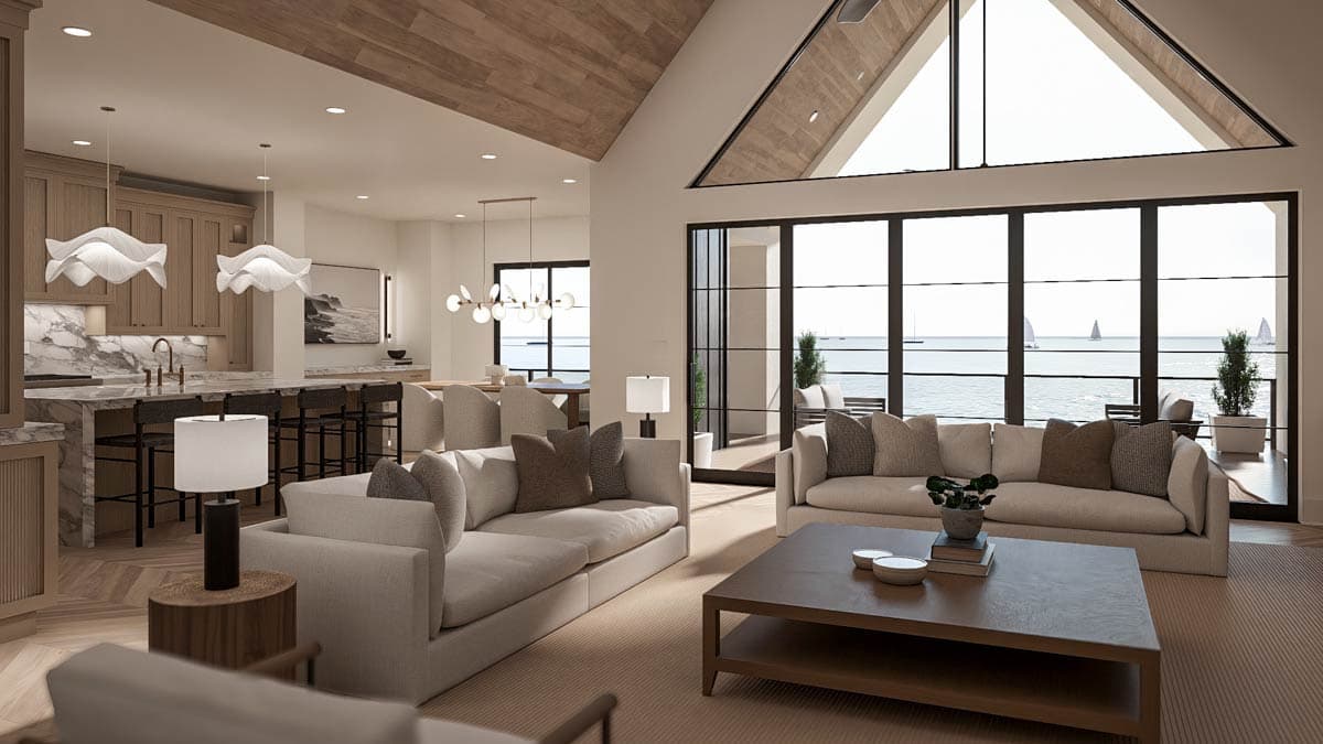 Plan 623556DJ: Modern Contemporary House Plan with Cathedral Great Room and First-Floor Master - Image #17 - Beach, Contemporary, Modern