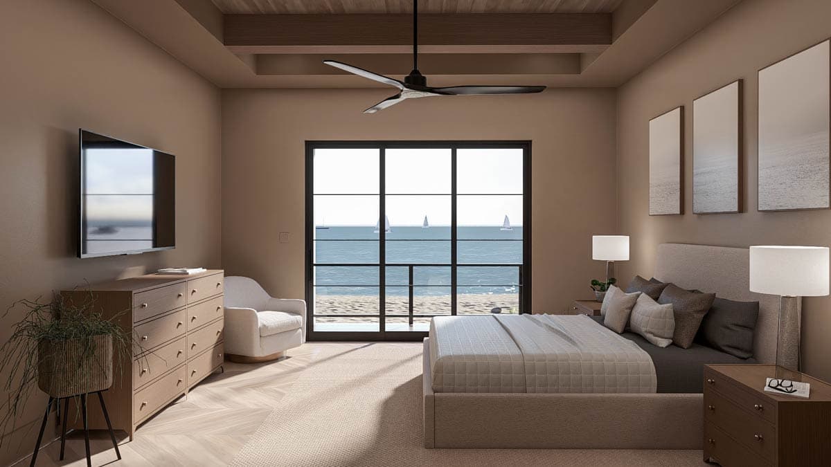 Plan 623556DJ: Modern Contemporary House Plan with Cathedral Great Room and First-Floor Master - Image #24 - Beach, Contemporary, Modern