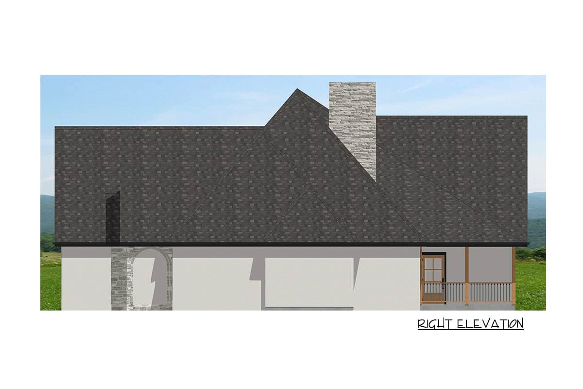 Plan 744519ABR: Four-Bedroom European House Plan with Office and Outdoor Kitchen - Image #6 - European, French Country, Traditional, Transitional