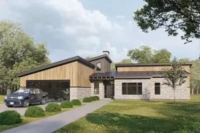 Contemporary 3-Bed House Plan with Open Living and Private Master Wing