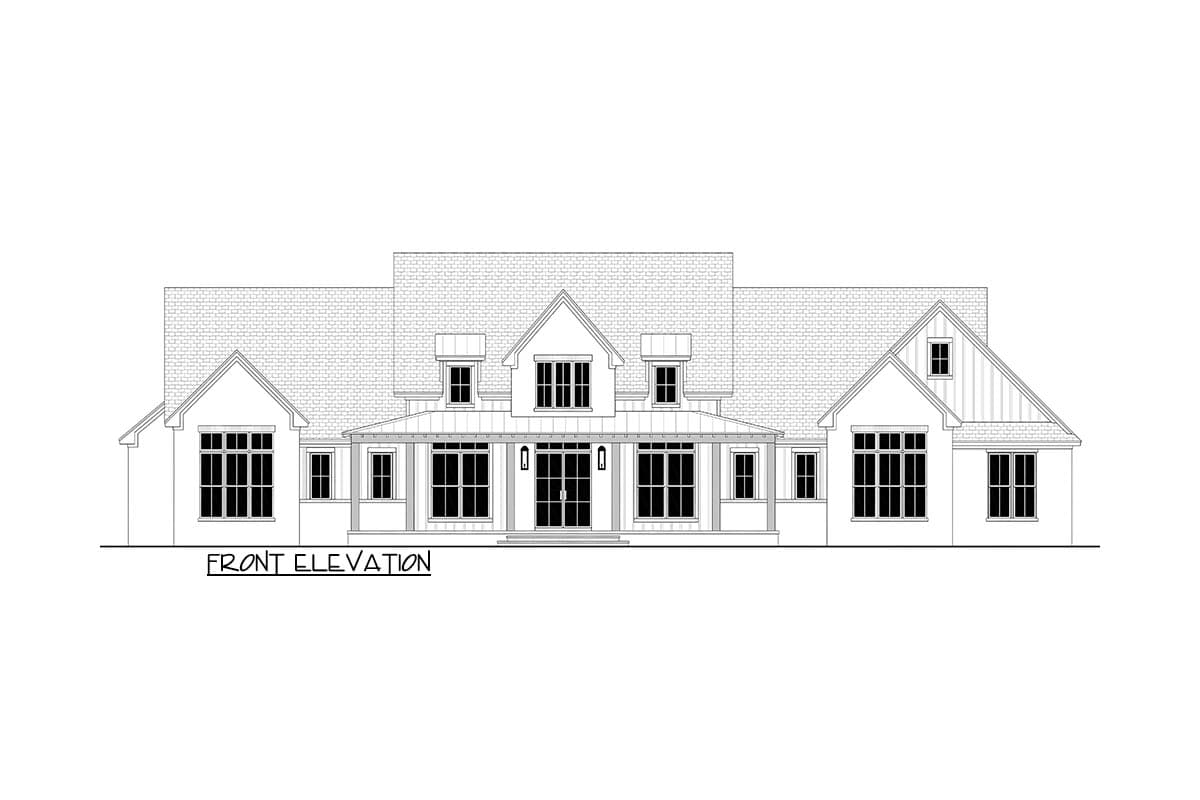 Plan 52015HZ: Grand Modern Farmhouse House Plan with 5 Beds, 3-Car Garage, Outdoor Kitchen - Image #10 - Modern Farmhouse, New American, Transitional