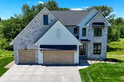 New American 4-Bed House Plan with Upstairs Master Suite and Den