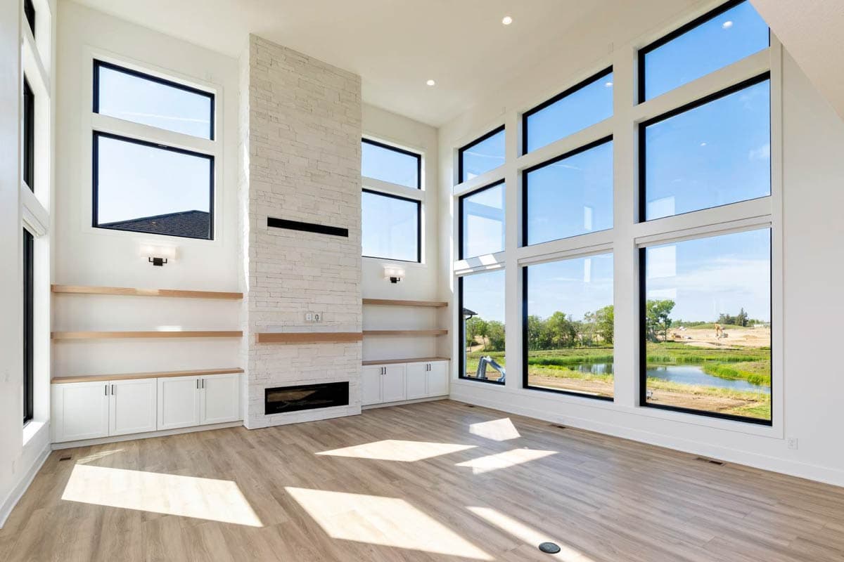 Plan 890145AH: Modern House Plan with Main Level Master, Two-Story Great Room, 3-Car Garage - Image #9 - Modern