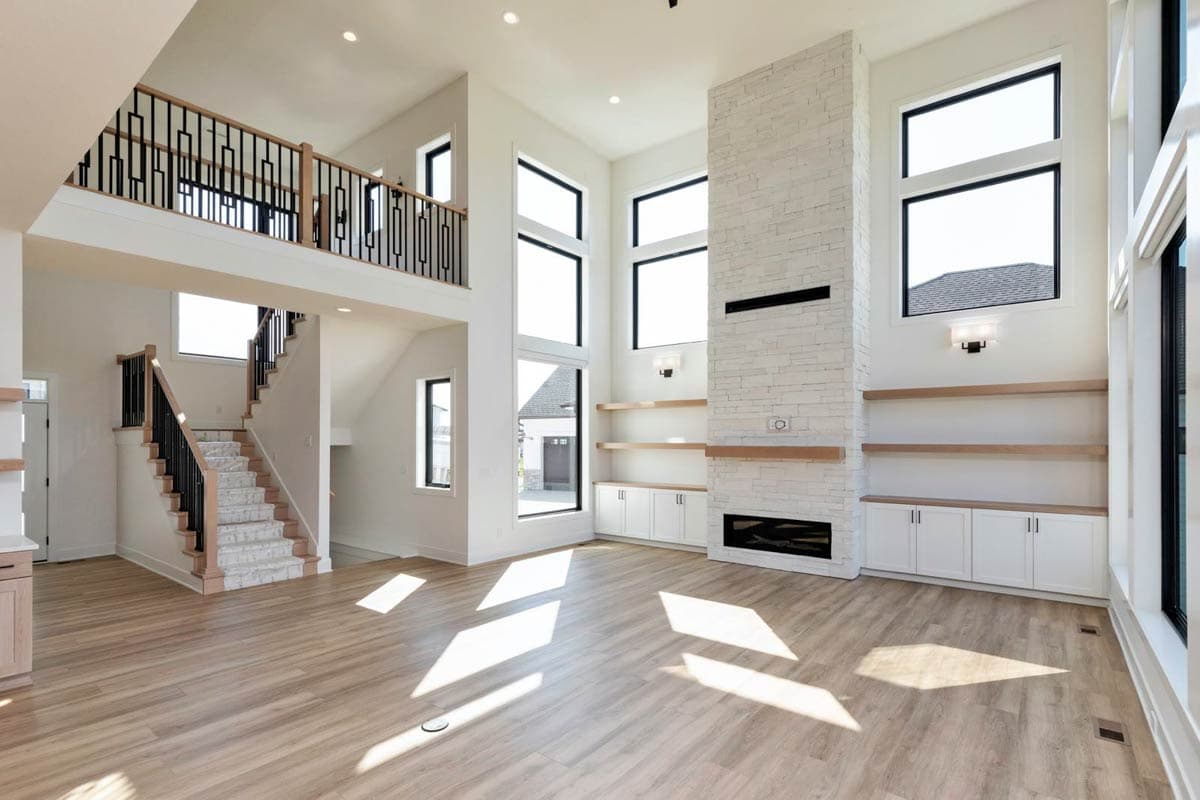 Plan 890145AH: Modern House Plan with Main Level Master, Two-Story Great Room, 3-Car Garage - Image #5 - Modern