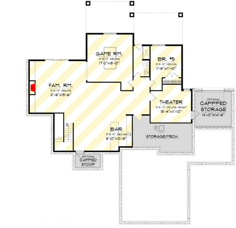 Plan 890145AH: Modern House Plan with Main Level Master, Two-Story Great Room, 3-Car Garage - Floor Plan - Optional Lower Level Layout ($ Paid Option - Modern
