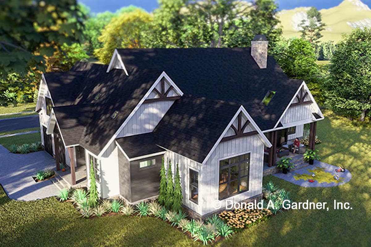 Plan 444433GDN: Elegant New American House Plan with Split Bedrooms and Home Office - Image #6 - Modern Farmhouse, New American