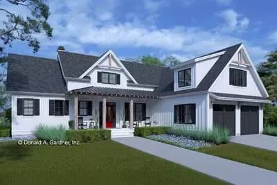 New American House Plan with Split Bedrooms and Optional Bonus