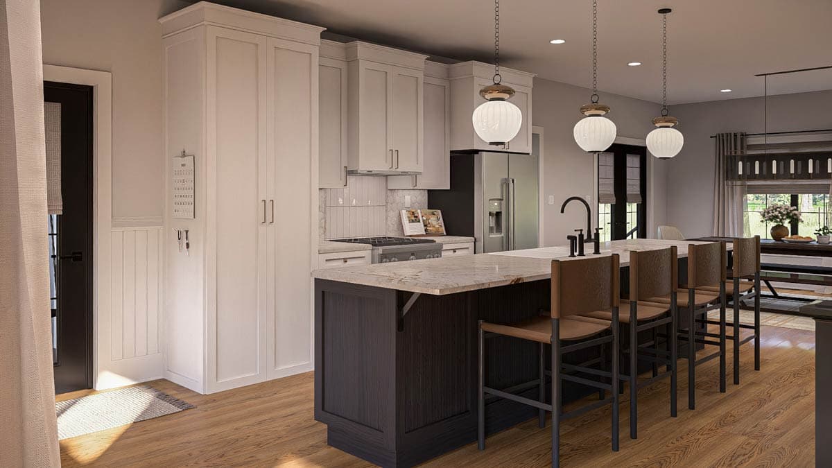 Plan 623558DJ: Charming Farmhouse House Plan with Upstairs Laundry and Butler's Pantry - Image #10 - Farmhouse