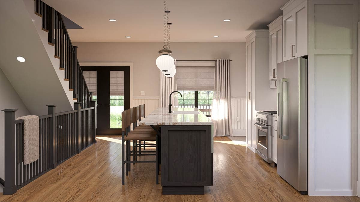 Plan 623558DJ: Charming Farmhouse House Plan with Upstairs Laundry and Butler's Pantry - Image #12 - Farmhouse