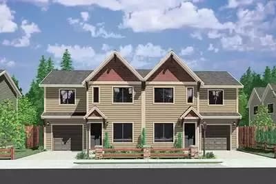 Duplex House Plan for a Narrow Lot