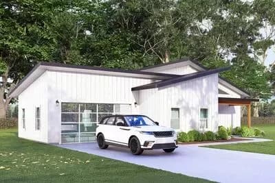 Modern Ranch House Plan with Spacious Covered Patio