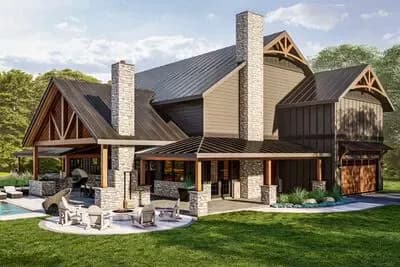 Luxurious Mountain Retreat with Expansive Sport Court and Wrap-Around Porch