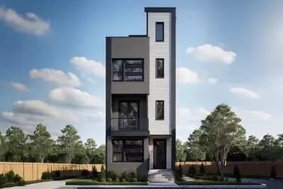 Urban Contemporary House Plan with Rooftop Deck and 2-Car Garage