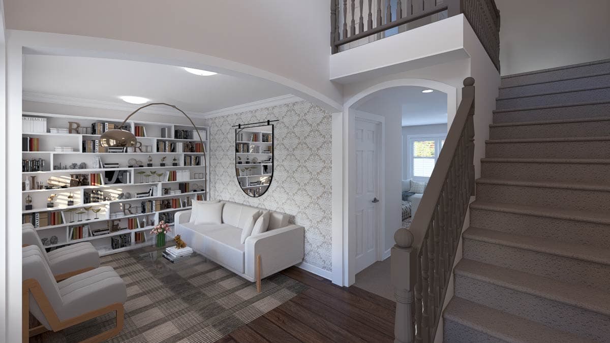 Plan 61665UT: Traditional 4-Bed House Plan with Attached Apartment and Upstairs Master Suite - Image #9 - Traditional
