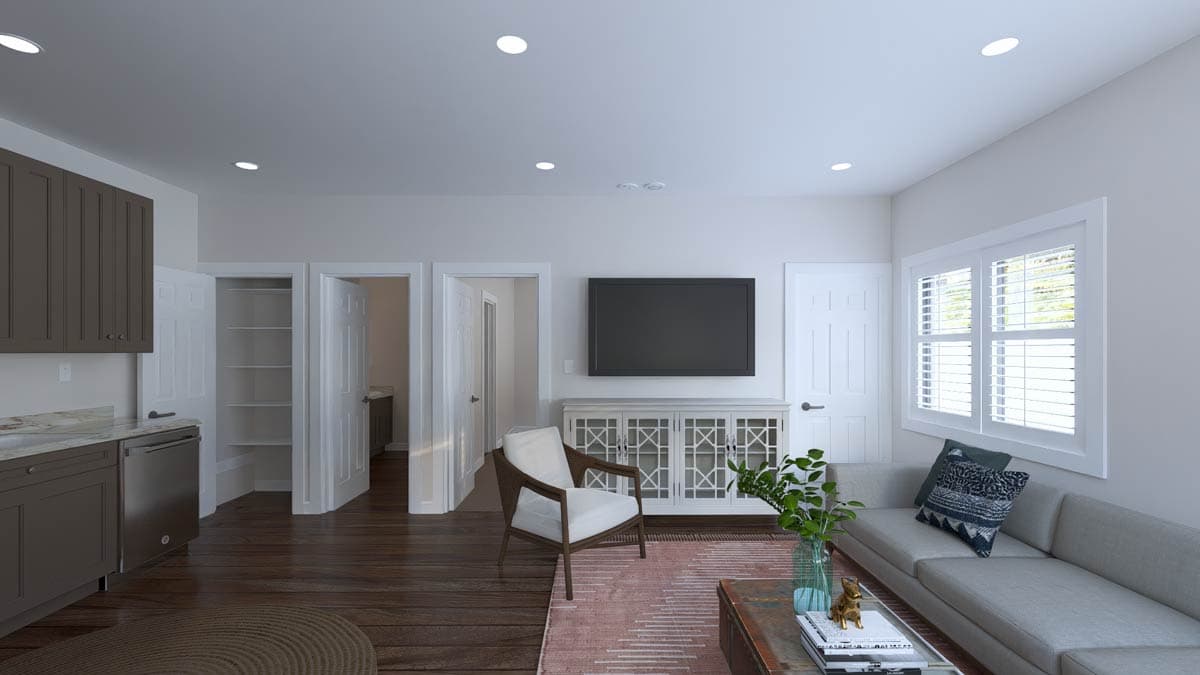 Plan 61665UT: Traditional 4-Bed House Plan with Attached Apartment and Upstairs Master Suite - Image #21 - Traditional