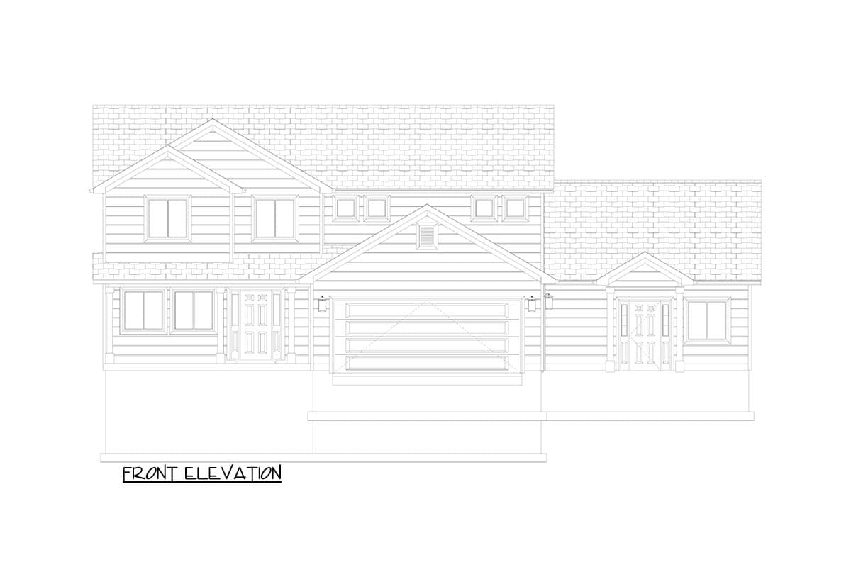 Plan 61665UT: Traditional 4-Bed House Plan with Attached Apartment and Upstairs Master Suite - Image #23 - Traditional
