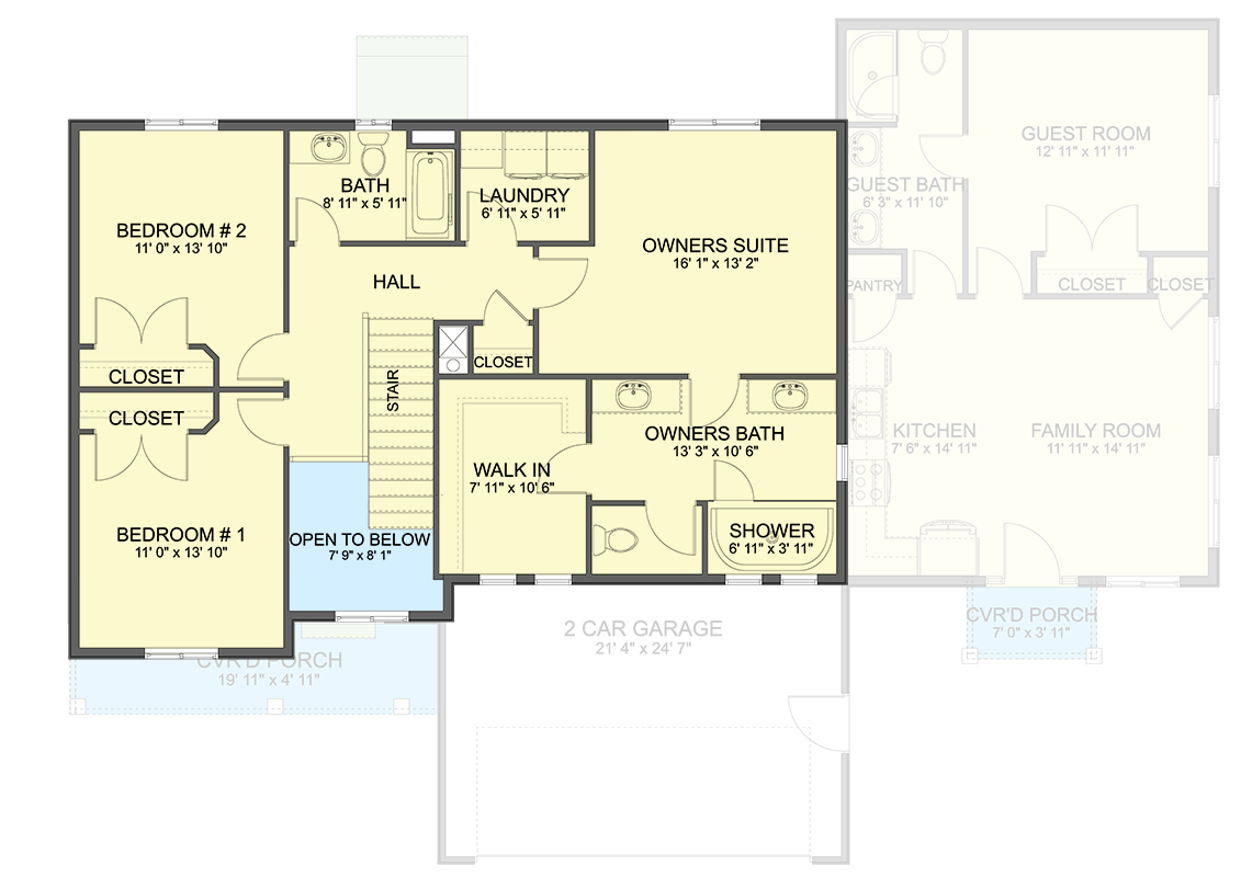 Plan 61665UT: Traditional 4-Bed House Plan with Attached Apartment and Upstairs Master Suite - Floor Plan - 2nd Floor - Traditional