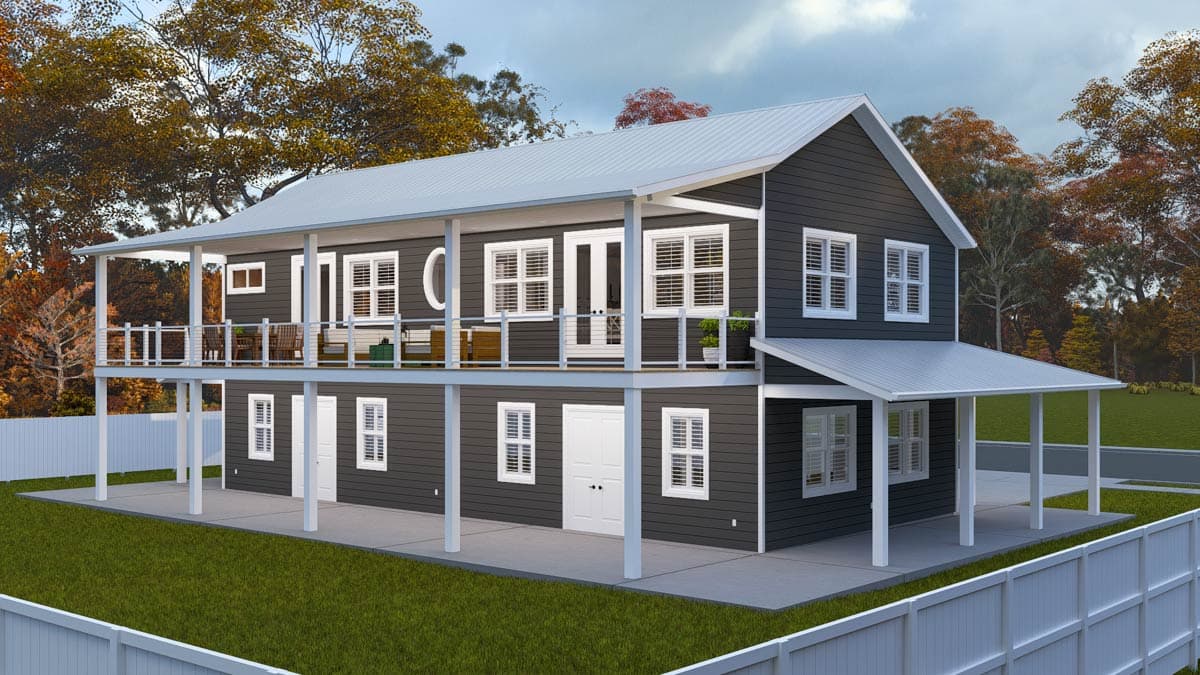 Plan 61666UT: Carriage House Plan with 4-Car Garage and Wrap-Around Porch - Image #5 - Carriage