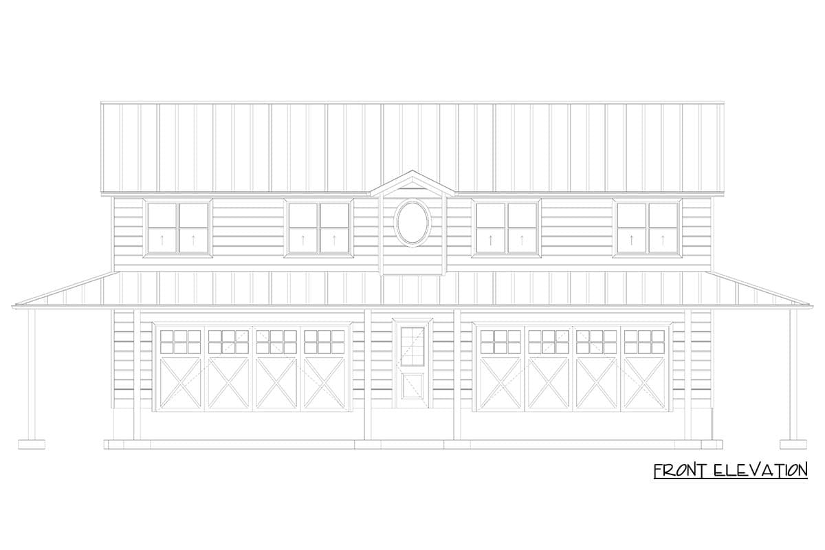 Plan 61666UT: Carriage House Plan with 4-Car Garage and Wrap-Around Porch - Image #12 - Carriage