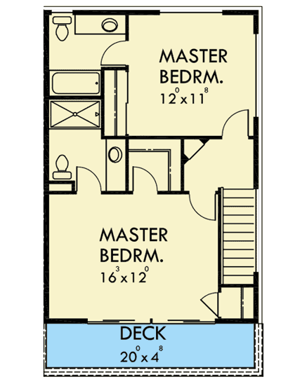 Plan 38021LB: Modern Duplex House Plan - Floor Plan - 2nd Floor - Modern, Northwest