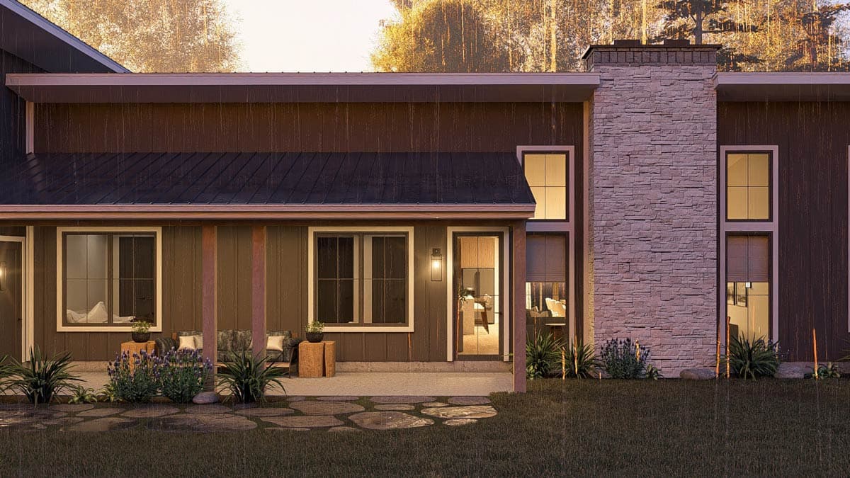 Plan 623559DJ: Modern Barndominium House Plan: 3 Beds, 4-Car Garage, Expansive Porches - Image #7 - Barndominium, Contemporary