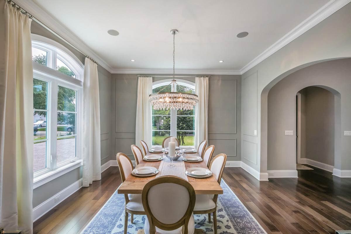 Plan 95316RW: Elegant Modern European House Plan with Outdoor Kitchen and First Floor Master - Image #5 - European