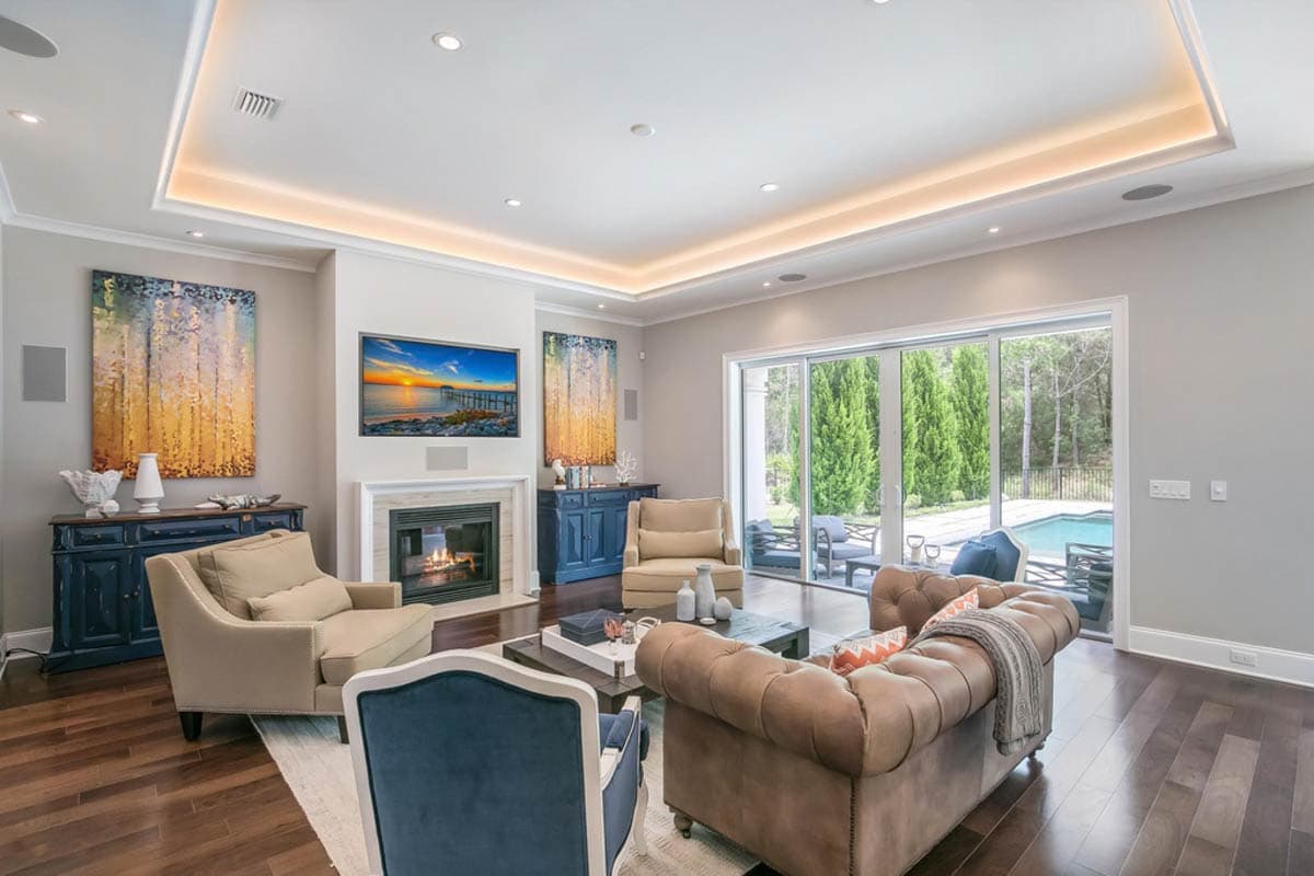 Plan 95316RW: Elegant Modern European House Plan with Outdoor Kitchen and First Floor Master - Image #7 - European