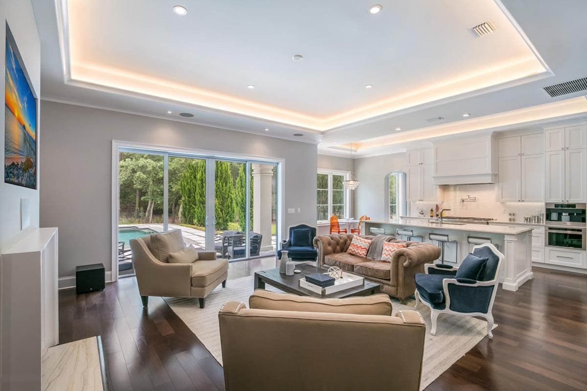 Plan 95316RW: Elegant Modern European House Plan with Outdoor Kitchen and First Floor Master - Image #6 - European