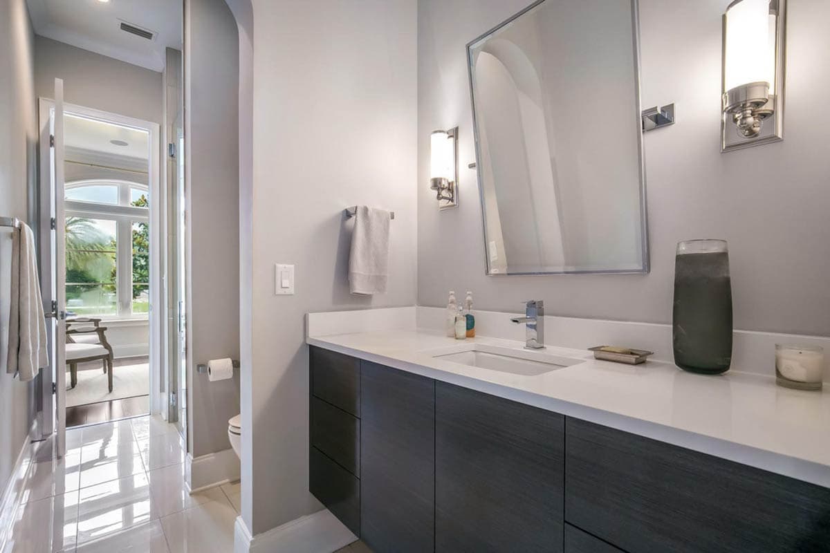 Plan 95316RW: Elegant Modern European House Plan with Outdoor Kitchen and First Floor Master - Image #19 - European