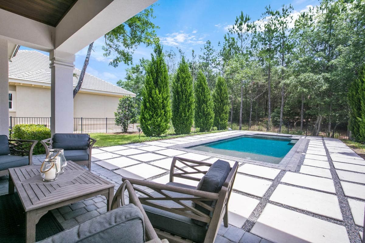 Plan 95316RW: Elegant Modern European House Plan with Outdoor Kitchen and First Floor Master - Image #20 - European