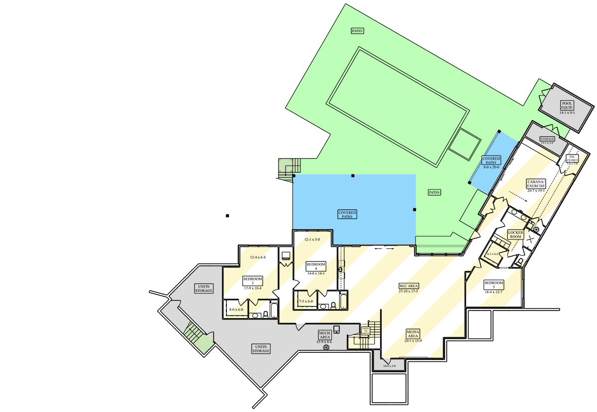 Plan 95318RW: Luxury Contemporary Mountain House Plan with 6-Car Garage and Walkout Lower Level - Floor Plan - Optionally Finished Lower Level - Contemporary, Mountain