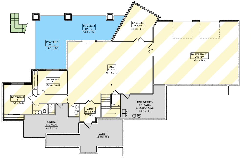Plan 95319RW: Luxurious 5-Bed Farmhouse House Plan with Two-Story Great Room and 4-Car Garage - Floor Plan - Optionally Finished Lower Level - Farmhouse, Mountain, New American