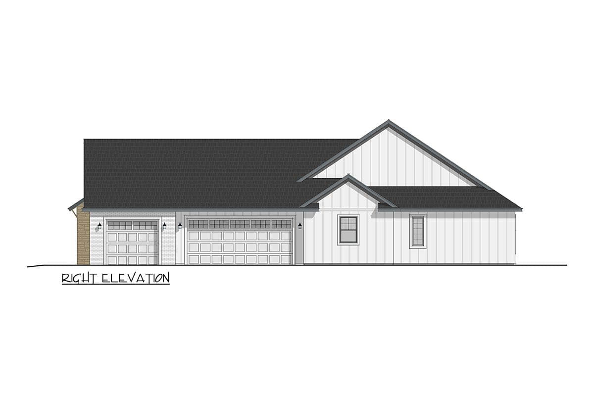 Plan 405052FDC: Modern Farmhouse House Plan: 3 Beds, Office, 3-Car Garage - Image #5 - Modern Farmhouse, New American
