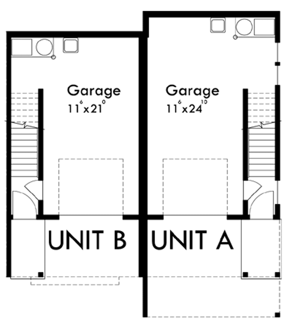 Plan 38025LB: Contemporary Five-Plex with Clean Lines - Floor Plan - Basement