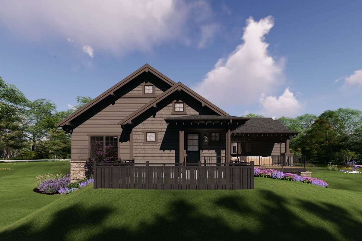 Plan 64555SC: Grand Craftsman Mountain House Plan: 3 or 5 Bed, 4-Car Garage, Main Level Master - Image #9 - Craftsman, Mountain