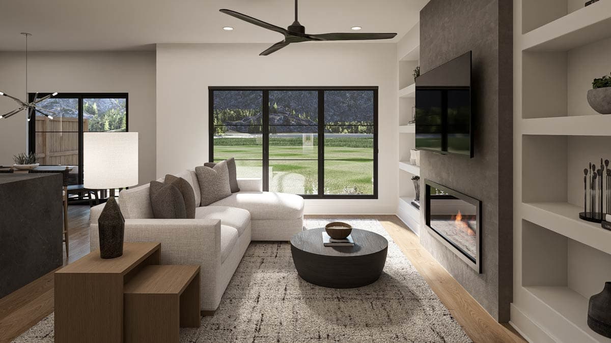 Plan 623560DJ: Modern 3-Bedroom Townhouse Quadplex Plan with Home Office and Upstairs Master - Image #11 - Contemporary, Modern