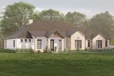 Southern French Country House Plan with Flex Space and Outdoor Fireplace
