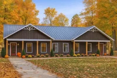 Modern Farmhouse Duplex House Plan with 2-Bed and 2-Bath Units