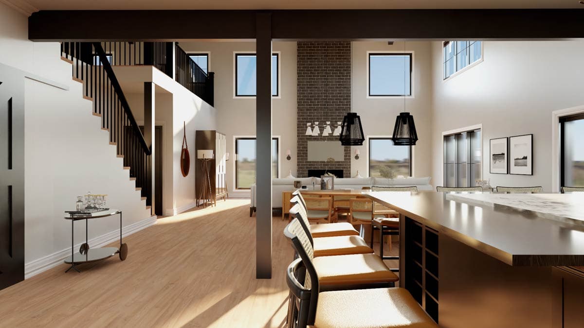 Plan 135389GRA: Barndominium House Plan with Integrated Workshop and Wrap-Around Porch - Image #12 - Barndominium, Country