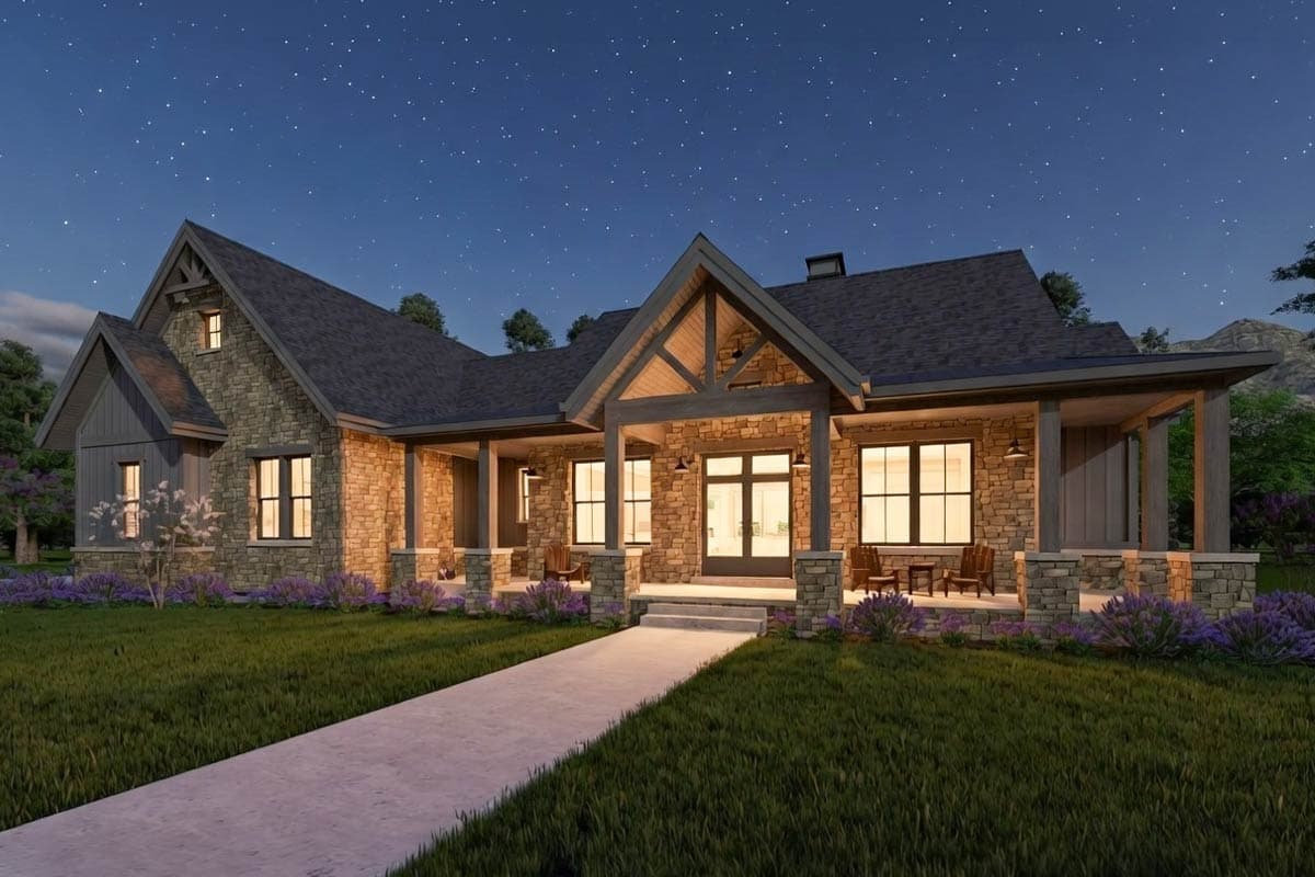Plan 64559SC: Modern House Plan with Grand Porches, First-Floor Master, and Entertainment Lower Level - Image #12 - Modern, Mountain, Ranch
