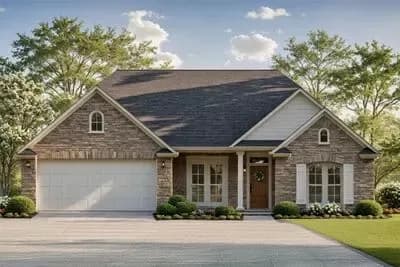 Country House Plan with Open Living and Private Master Suite
