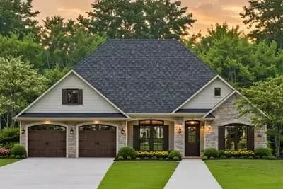 Charming Country House Plan with Split Bedrooms and Formal Dining