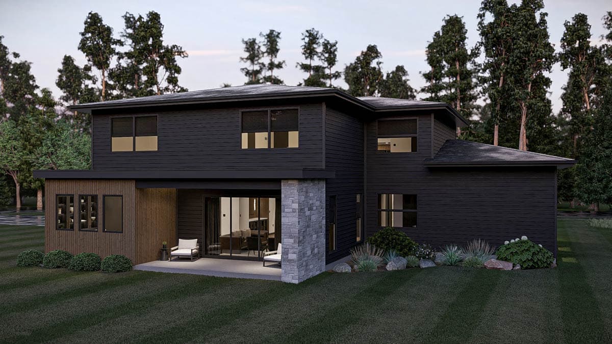 Plan 623562DJ: Modern 4-Bedroom House Plan with Main Level Master and Loft - Image #6 - Contemporary, Modern