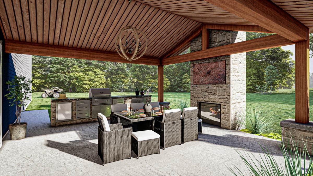 Plan 405070FDC: Modern Barndominium House Plan with 7 Beds, 3-Car Garage and Wrap-Around Porch - Image #8 - Barndominium