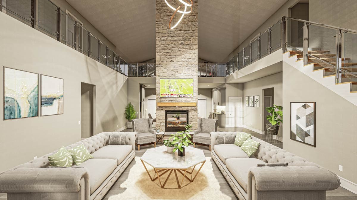 Plan 405070FDC: Modern Barndominium House Plan with 7 Beds, 3-Car Garage and Wrap-Around Porch - Image #9 - Barndominium