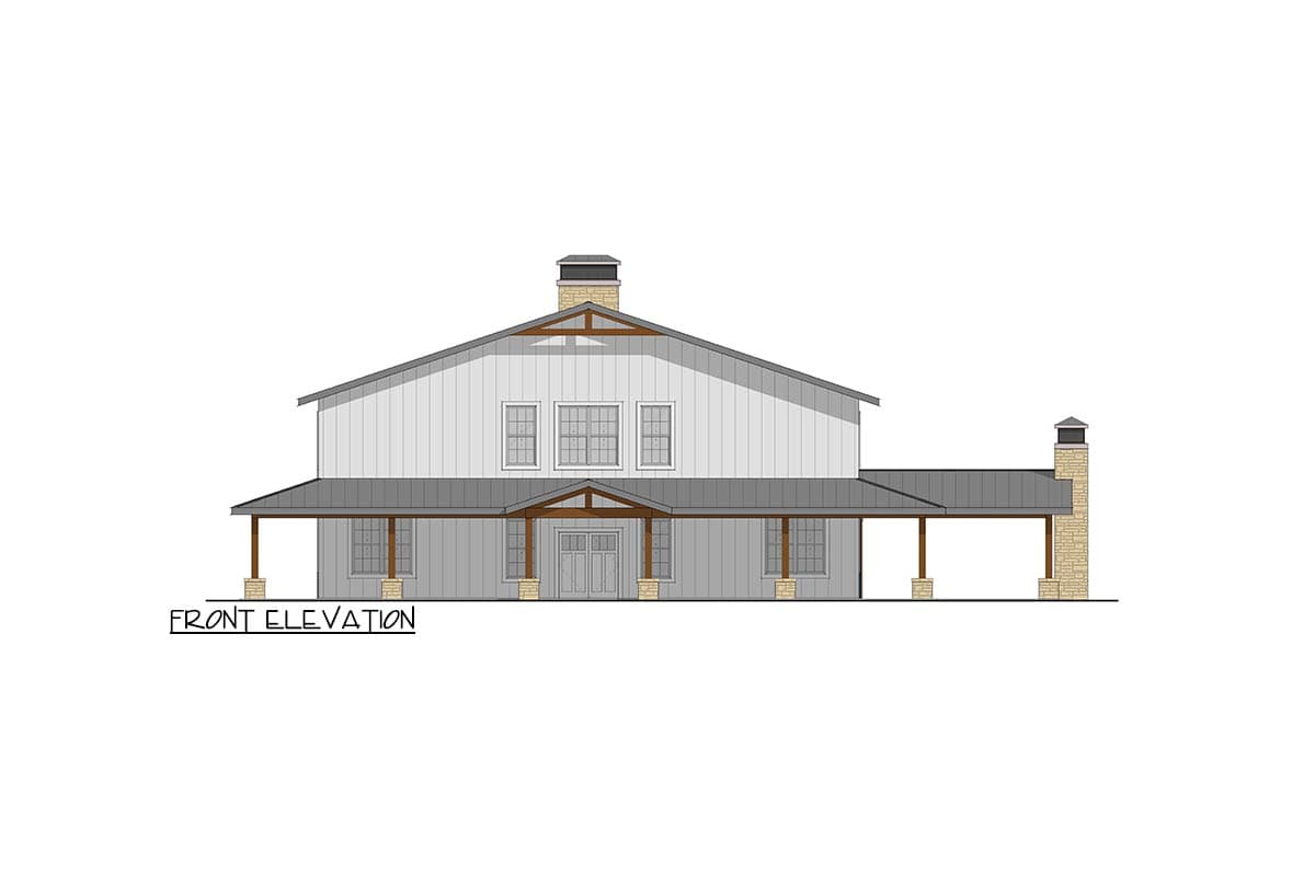 Plan 405070FDC: Modern Barndominium House Plan with 7 Beds, 3-Car Garage and Wrap-Around Porch - Image #20 - Barndominium